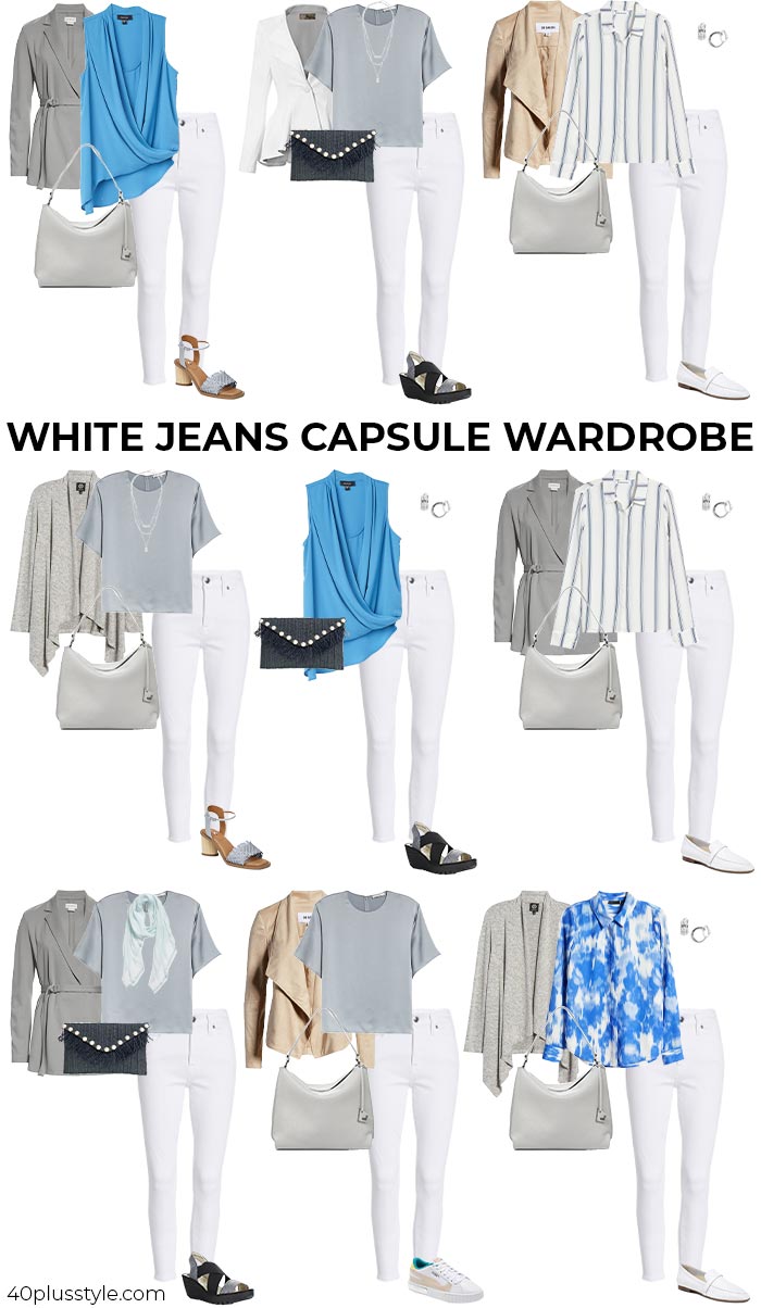 A white jeans capsule wardrobe | 40plusstyle.com