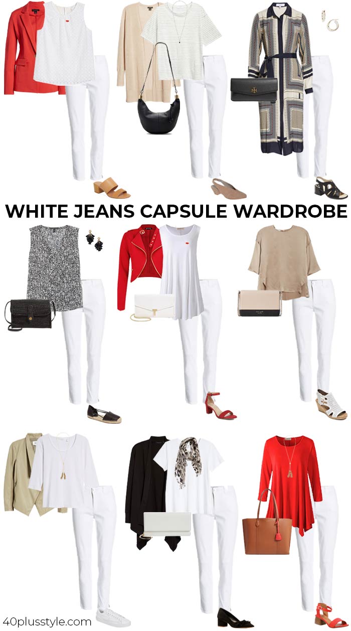 White jeans capsule wardrobe | 40plusstyle.com