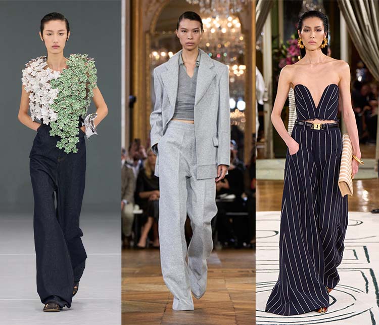 Wide leg pants on the 2024 runway | 40plusstyle.com