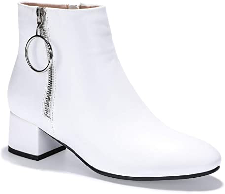 IDIFU Ring Zipper Ankle Boot | 40plusstyle.com