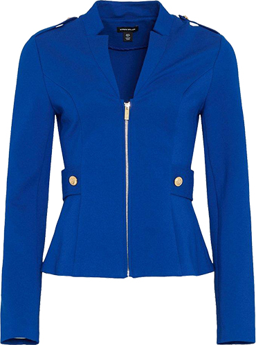 Karen Millen Military Zip Front Ponte Jersey Blazer | 40plusstyle.com